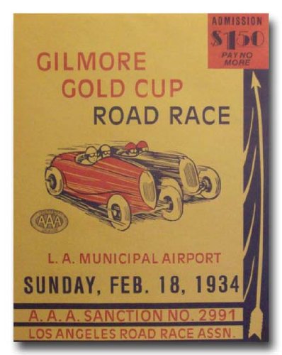 1934 Gilmore Gold Cup Racing poster print