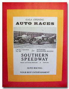 1935 Southern Speedway Southgate Racing poster print
