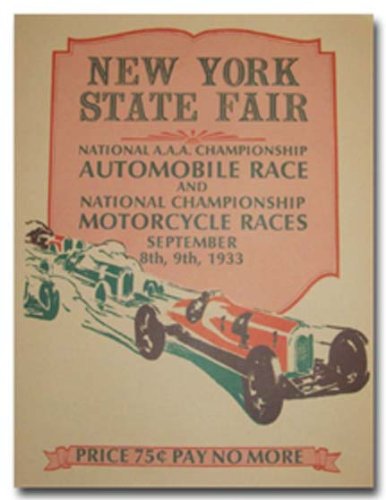 1933 New York State Fair Racing poster print