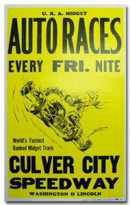 1952 Culver City Speedway Midget Racing poster print