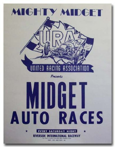 1961 Riverside International Raceway Midget Racing poster print