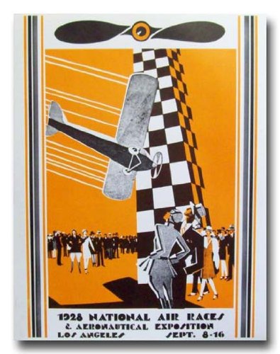 1928 Los Angeles National Air Races poster print