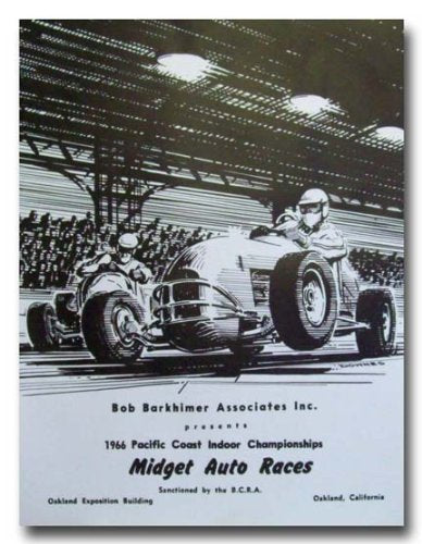 1966 Oakland Indoor Midget Racing poster print