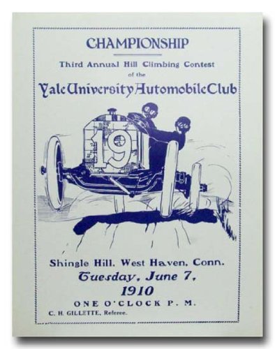 1910 Yale University Hill Climb 3rd Annual poster print