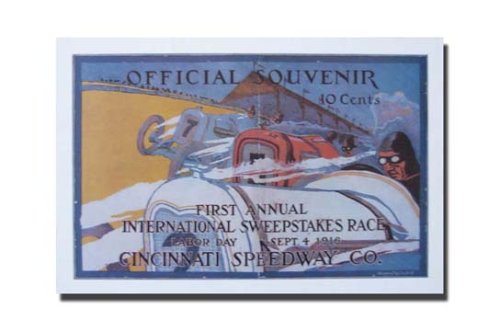 1916 Cincinnati Speedway Board Track Racing poster print