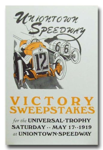 1919 Uniontown Speedway Board Track Racing poster print