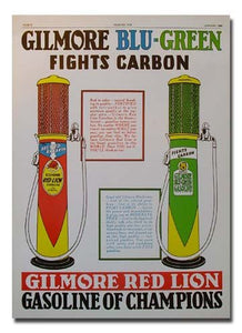 1935 Gilmore OIl Co. Advetisement Red Lion poster print