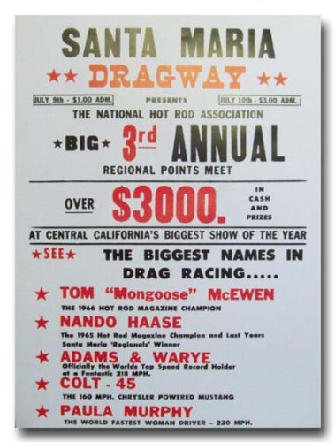 1966 Santa Maria Dragway poster print