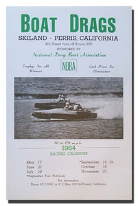 1964 Perris Boat Drag Racing Skiland poster print
