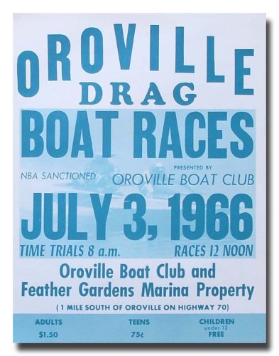 1966 Oroville Boat Drag Racing poster print