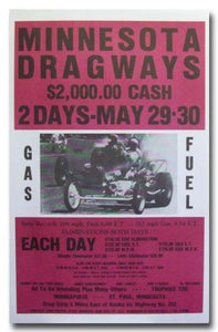 1963 Minnesota Dragway poster print
