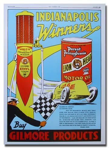 1937 Gilmore Oil Co. Advertisement poster print