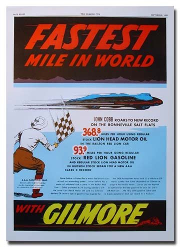 1939 Gilmore Oil Company Advertisement poster print