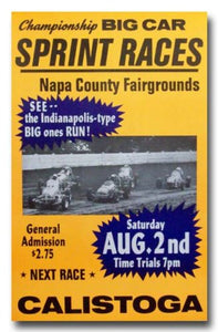 1975 Calistoga Sprint Car Racing Napa County Fairgrounds poster print
