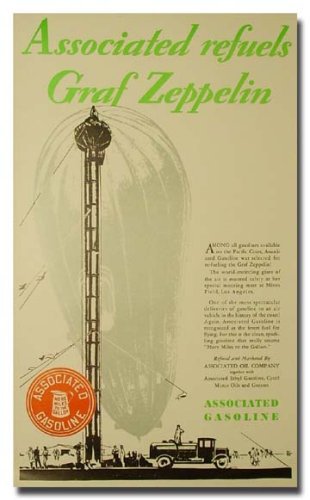 1929 Associated Oil Co. Graf Zeppelin Airship poster print