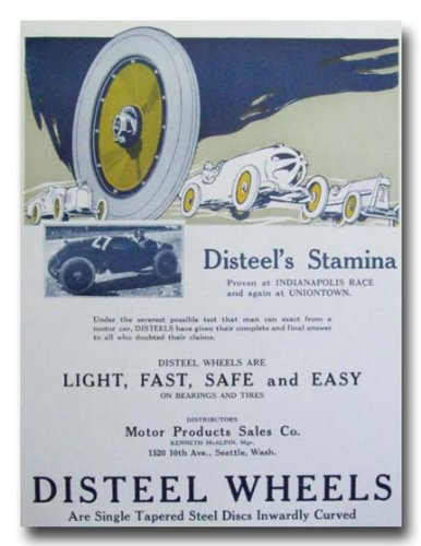 1923 Disteel Wheels Advertisement poster print